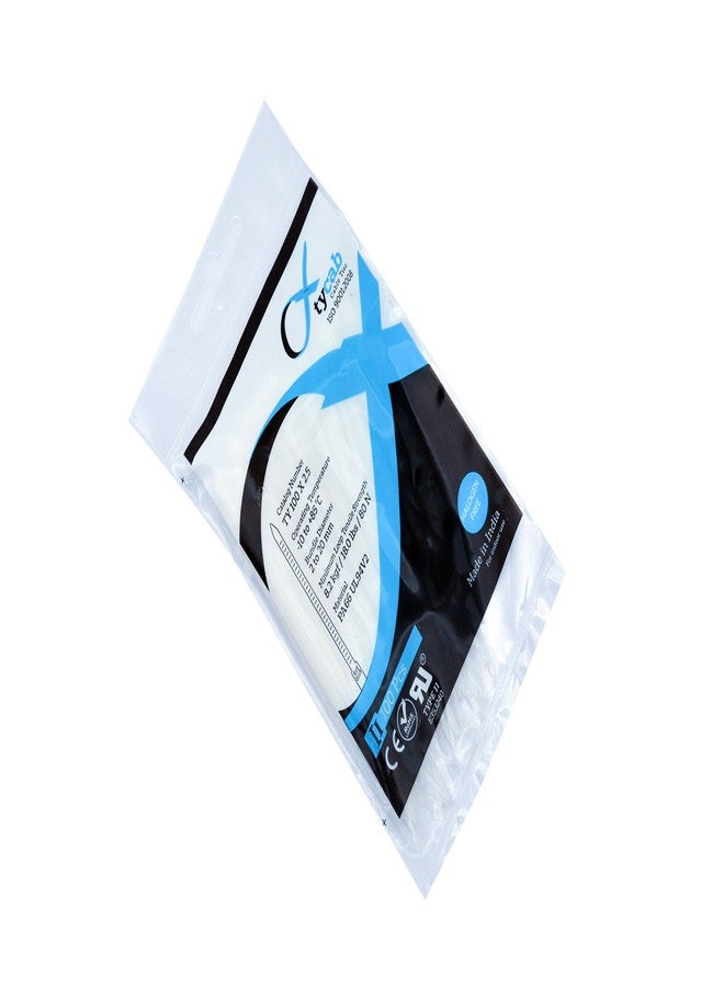 Tycab Nylon Cable Ties 100 Mm, 4 Inch, Pack of 500, White - Image 1